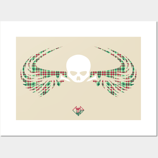 Skull & Tribal Wings: Hipster Wall Art by AggroViking